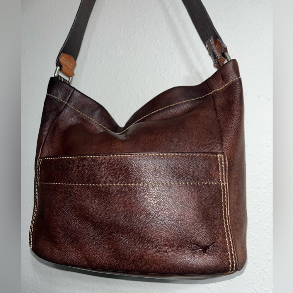 Fossil Collegiate Texas Longhorns UT Hook ‘Em Horns Pebbled Leather Shoulder Bag